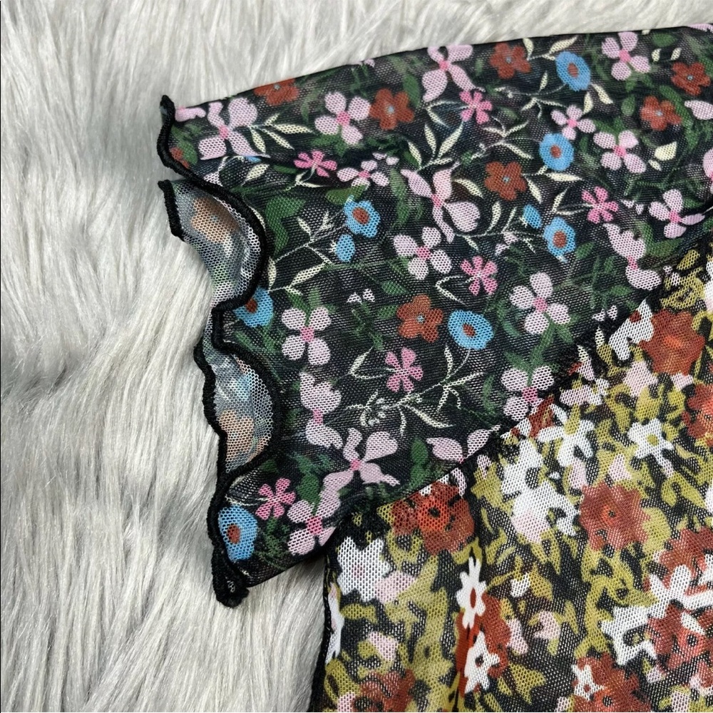 Nike Retro Sheer Floral Mesh Top Size Medium - Picture 6 of 12